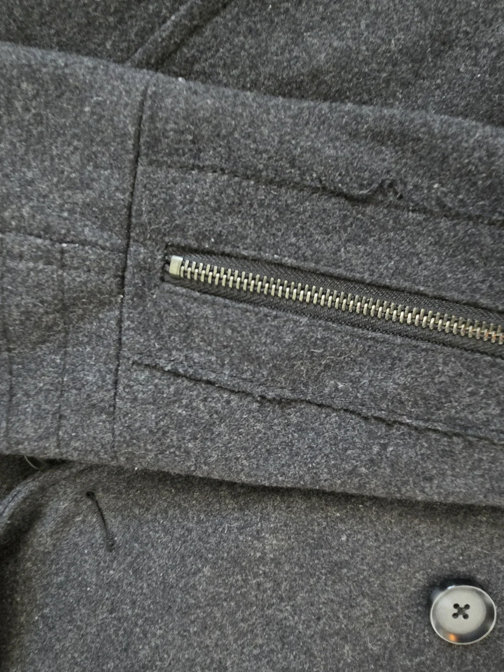 WE Charcoal Gray Wool Blend Double Breasted Cropped Pea Coat Jacket Women Size M